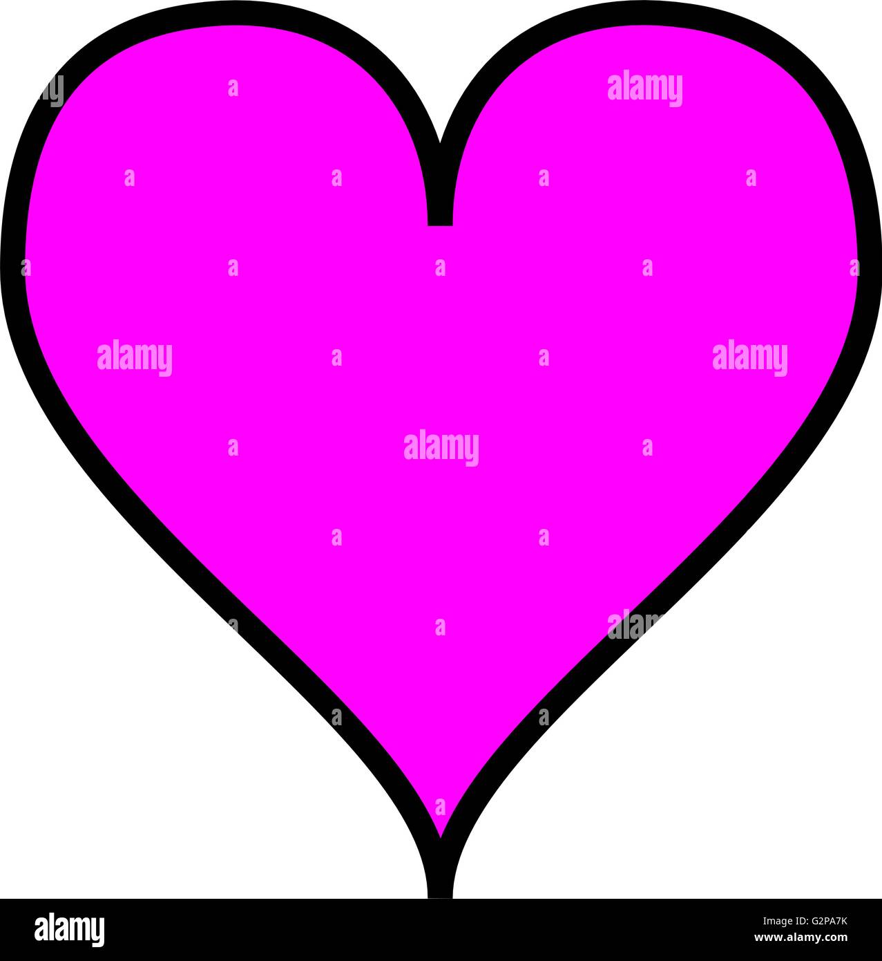 Simple pink heart, isolated over a white background Stock Vector Image ...