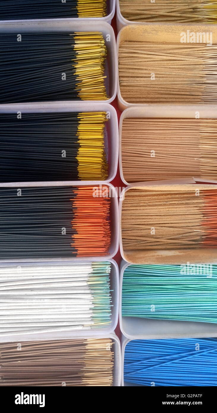 Incense sticks cluster, with different scents, on sale Stock Photo Alamy