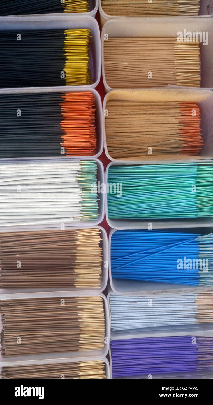 Incense sticks cluster, with different scents, on sale Stock Photo Alamy