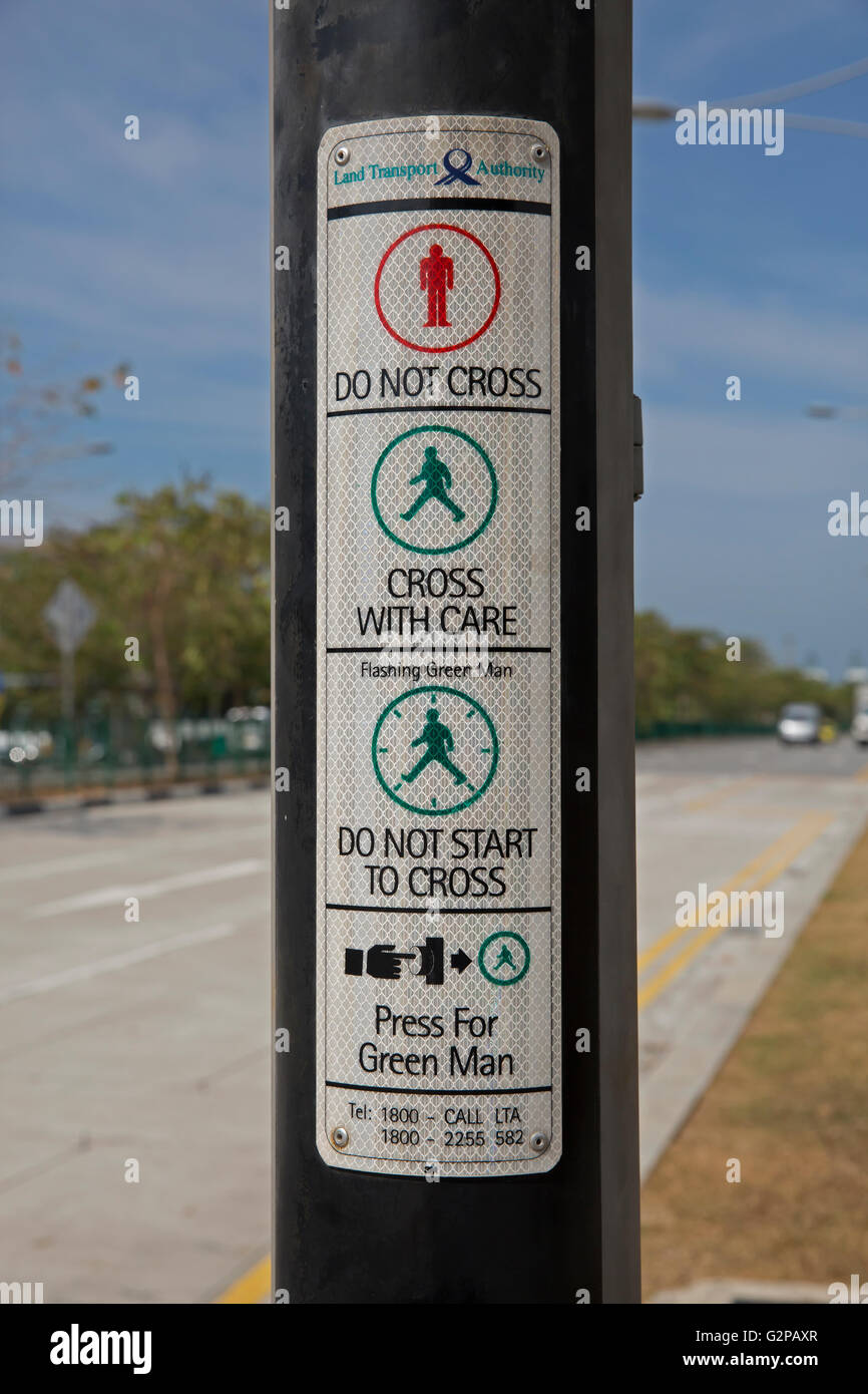 Road Crossing Sign In Singapore Stock Photo Alamy