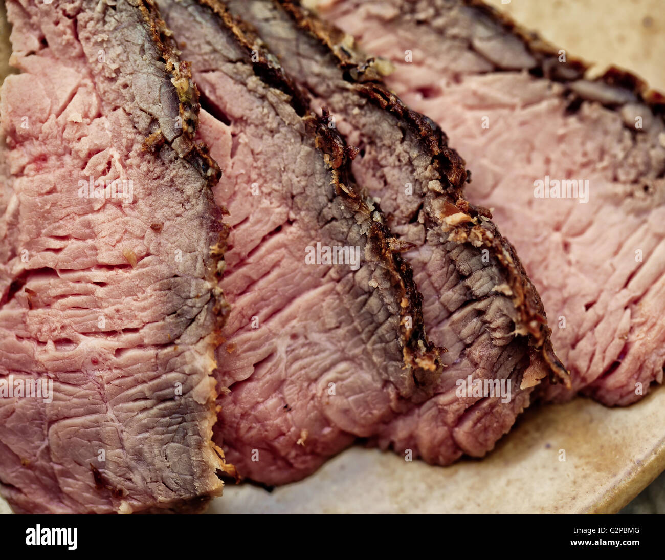 Grilled Beef Cutlet at the barbecue Cut into slices for serving Stock