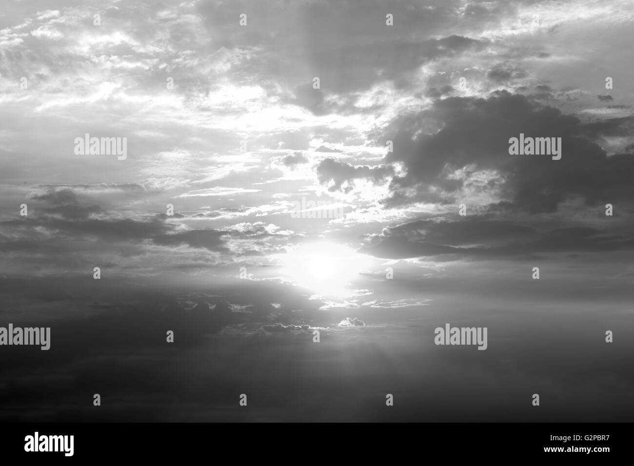 Sky at sunset in black and white Stock Photo - Alamy