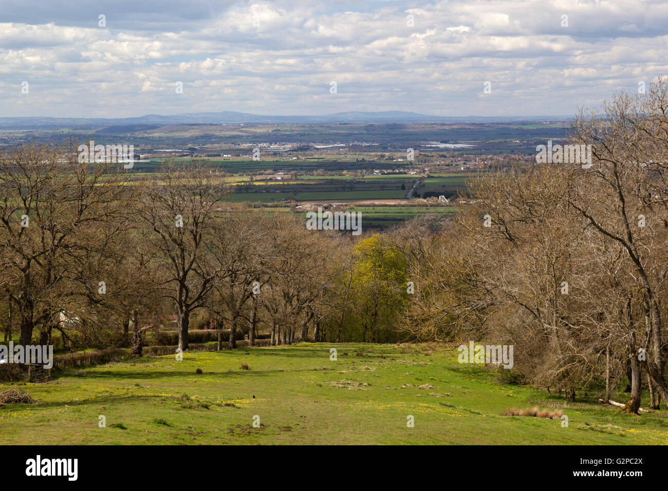 View from Dover's Hill over Vale of Evesham, Chipping Campden, Cotswolds, Gloucestershire, England, United Kingdom, Europe Stock Photo