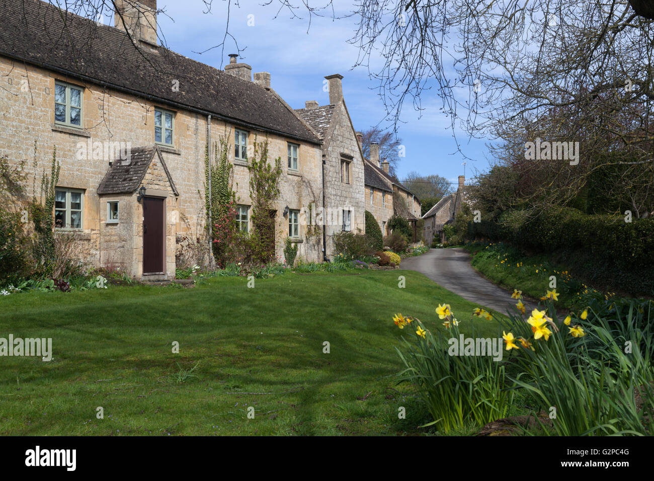 Cotswold stone cottages, Broad Campden, Cotswolds, Gloucestershire