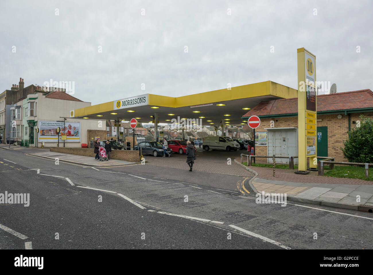 Morrisons supermarket petrol station. Hastings. East Sussex. England