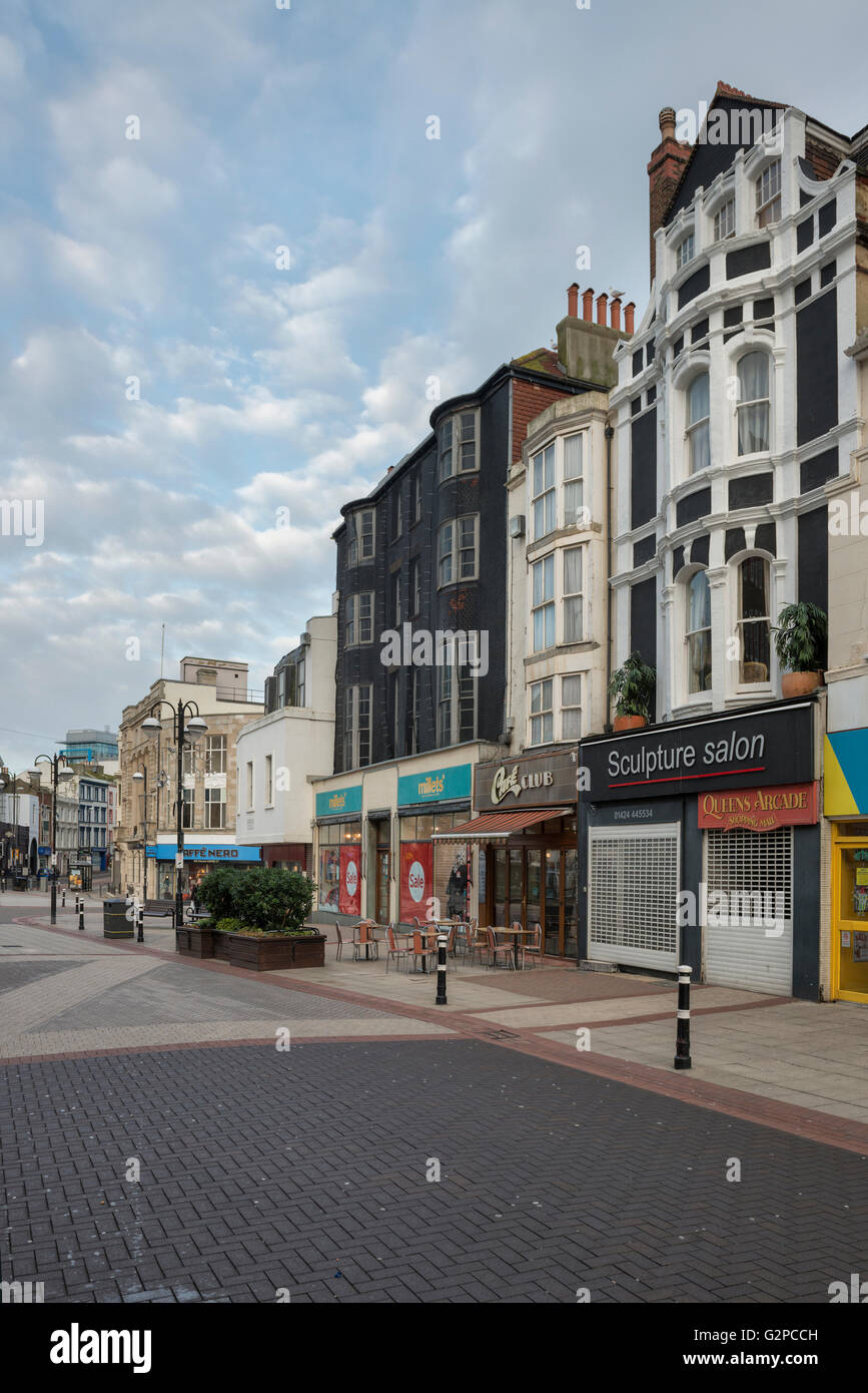Deserted town centre. Wellington Square. Hastings. East Sussex. UK