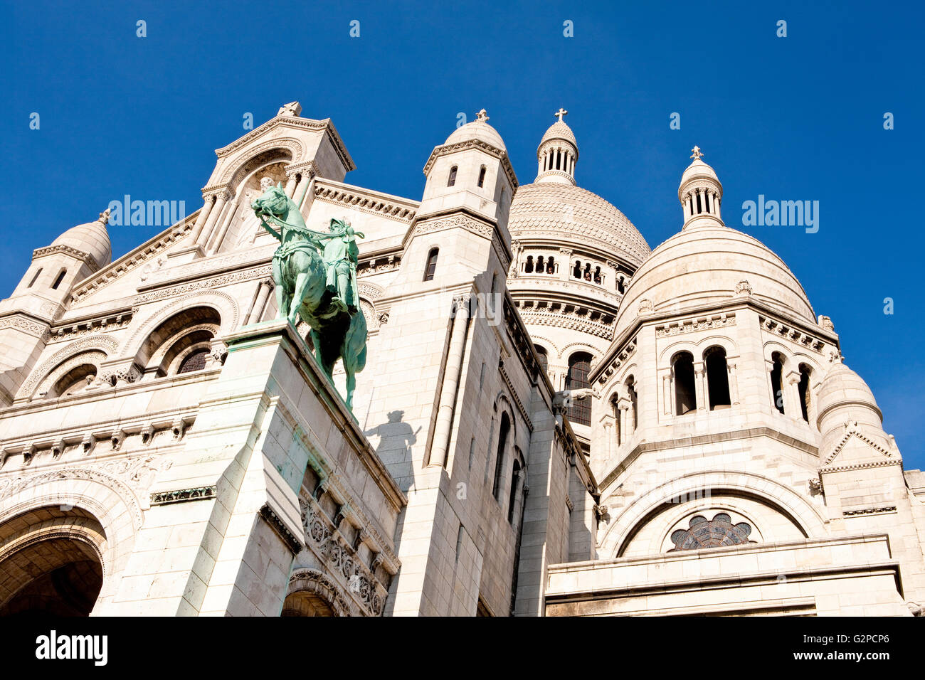 Basilica of the Sacred Heart of Paris, commonly known as Sacré-Cœur Basilica and often simply Sacré-Cœur, France Stock Photo