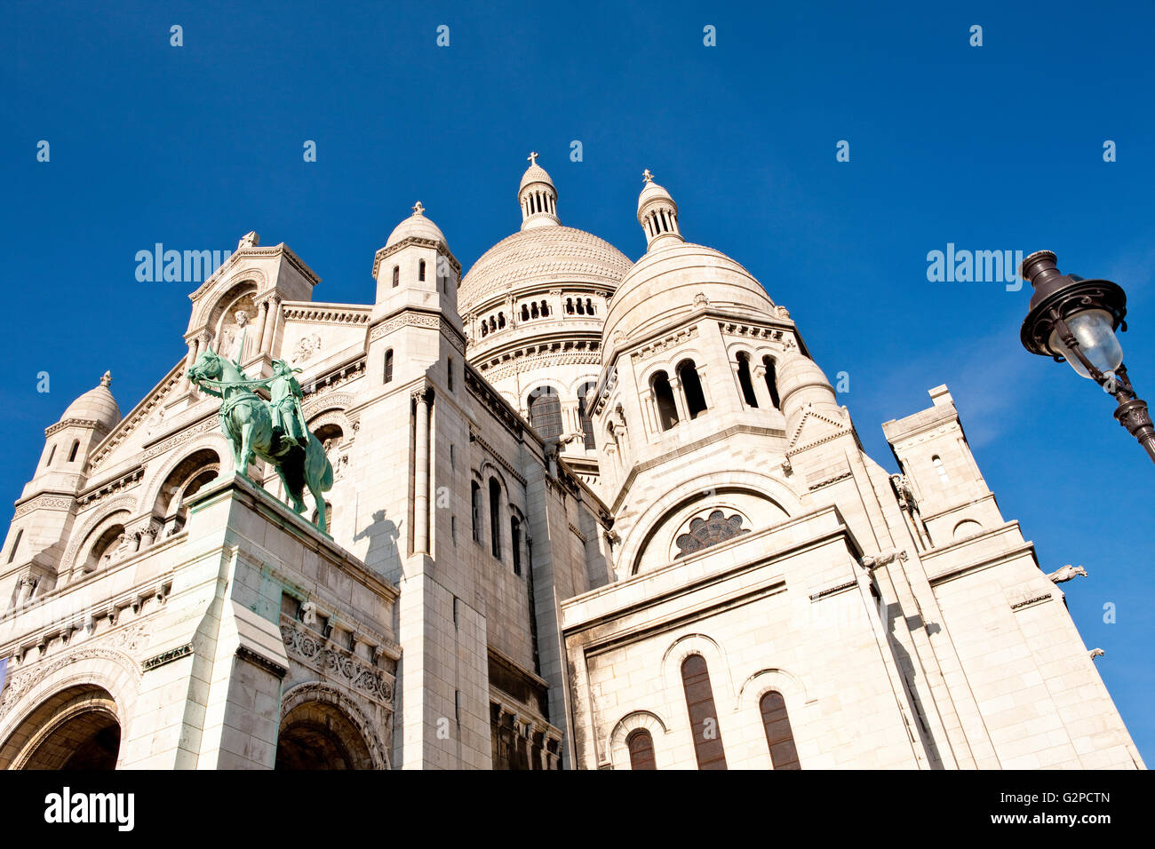 Basilica of the Sacred Heart of Paris, commonly known as Sacré-Cœur Basilica and often simply Sacré-Cœur, France Stock Photo