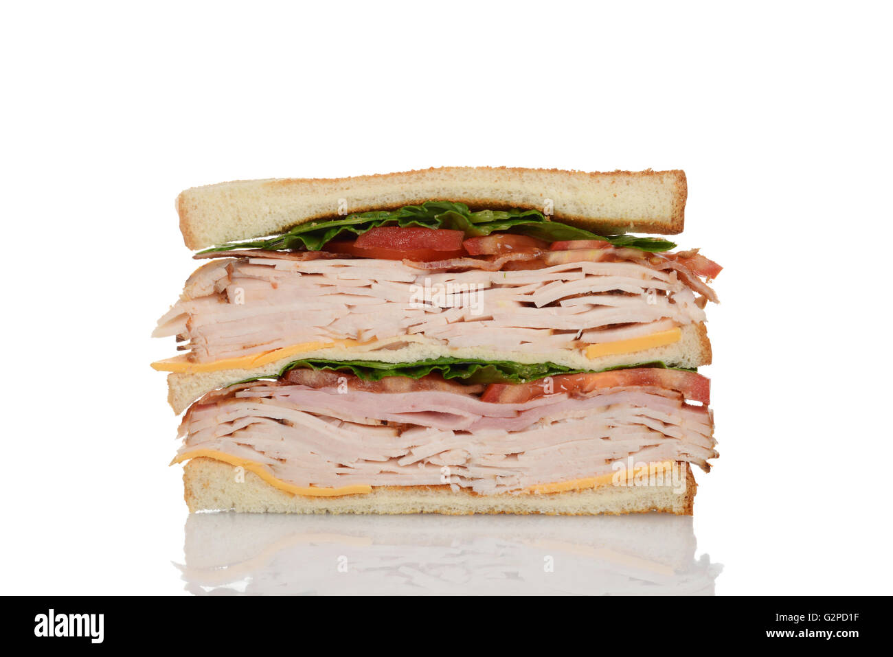 cut chicken club sandwich Stock Photo Alamy