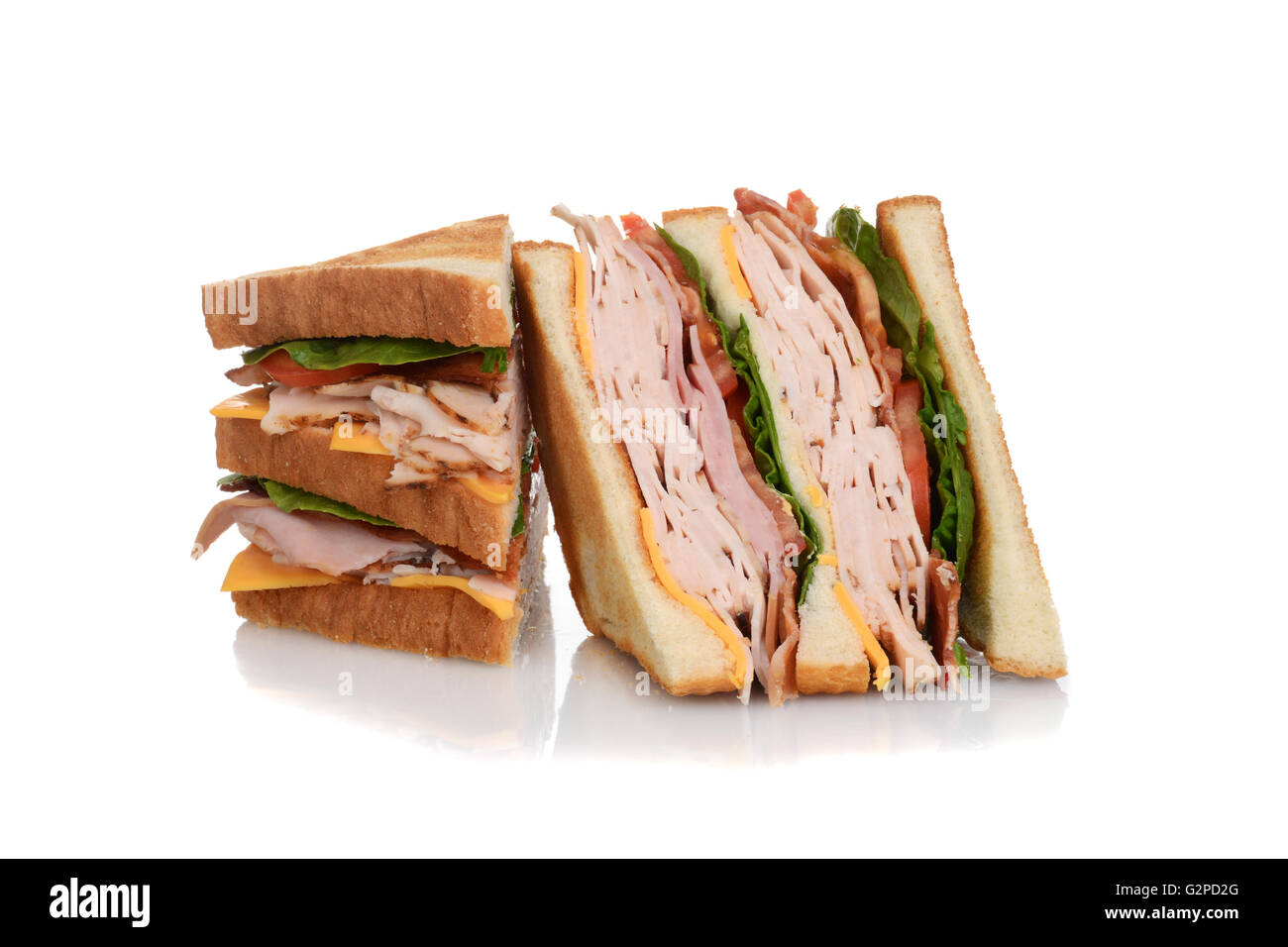 sliced chicken club sandwich Stock Photo Alamy