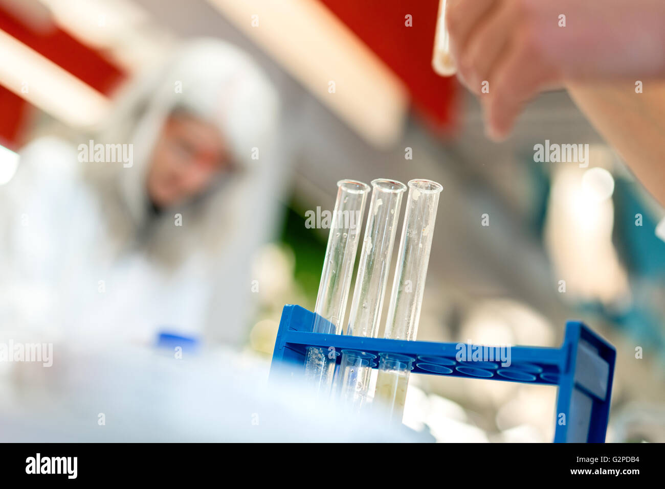 Pictures who made in a laboratory shows some people who made tests and