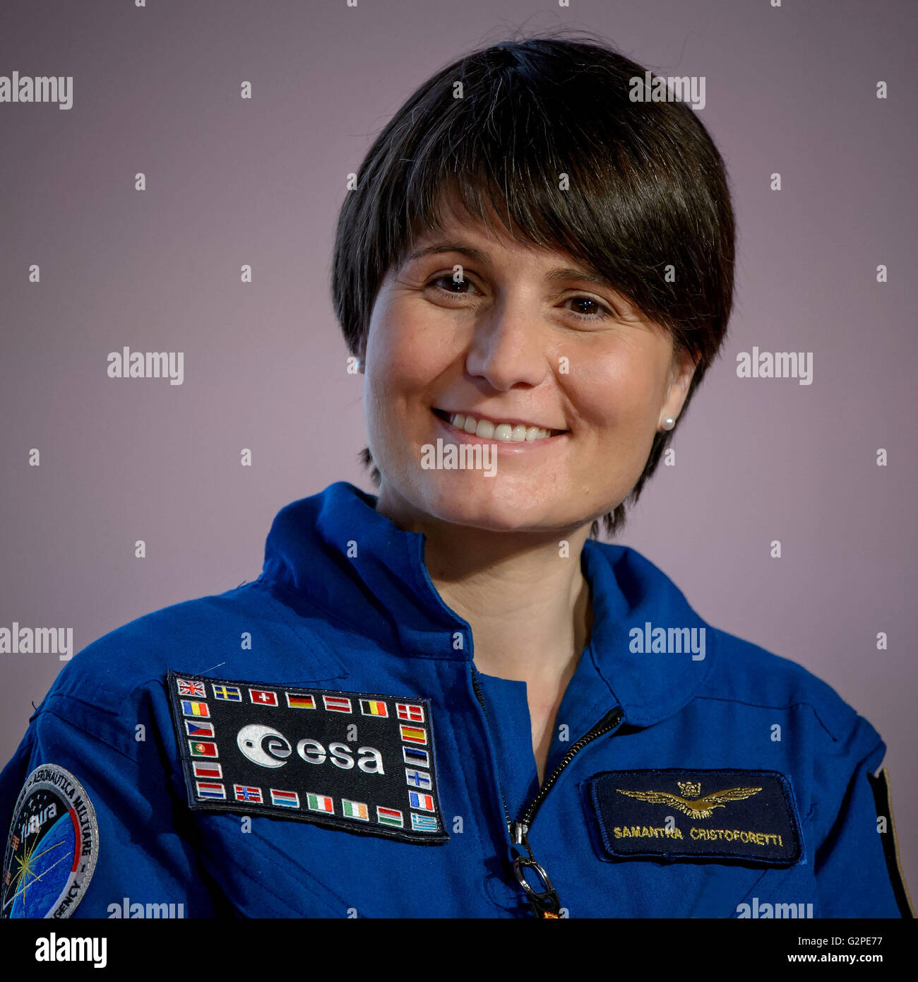 Astronaut Samantha Cristoforetti of ESA (European Space Agency) Stock Photo