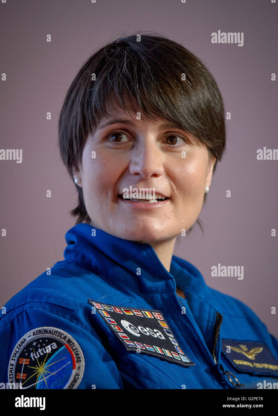 Astronaut Samantha Cristoforetti of ESA (European Space Agency) Stock Photo