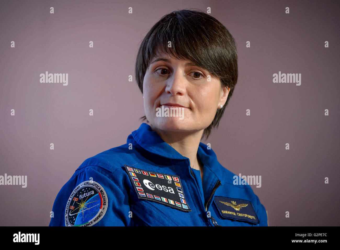 Astronaut Samantha Cristoforetti of ESA (European Space Agency) Stock Photo