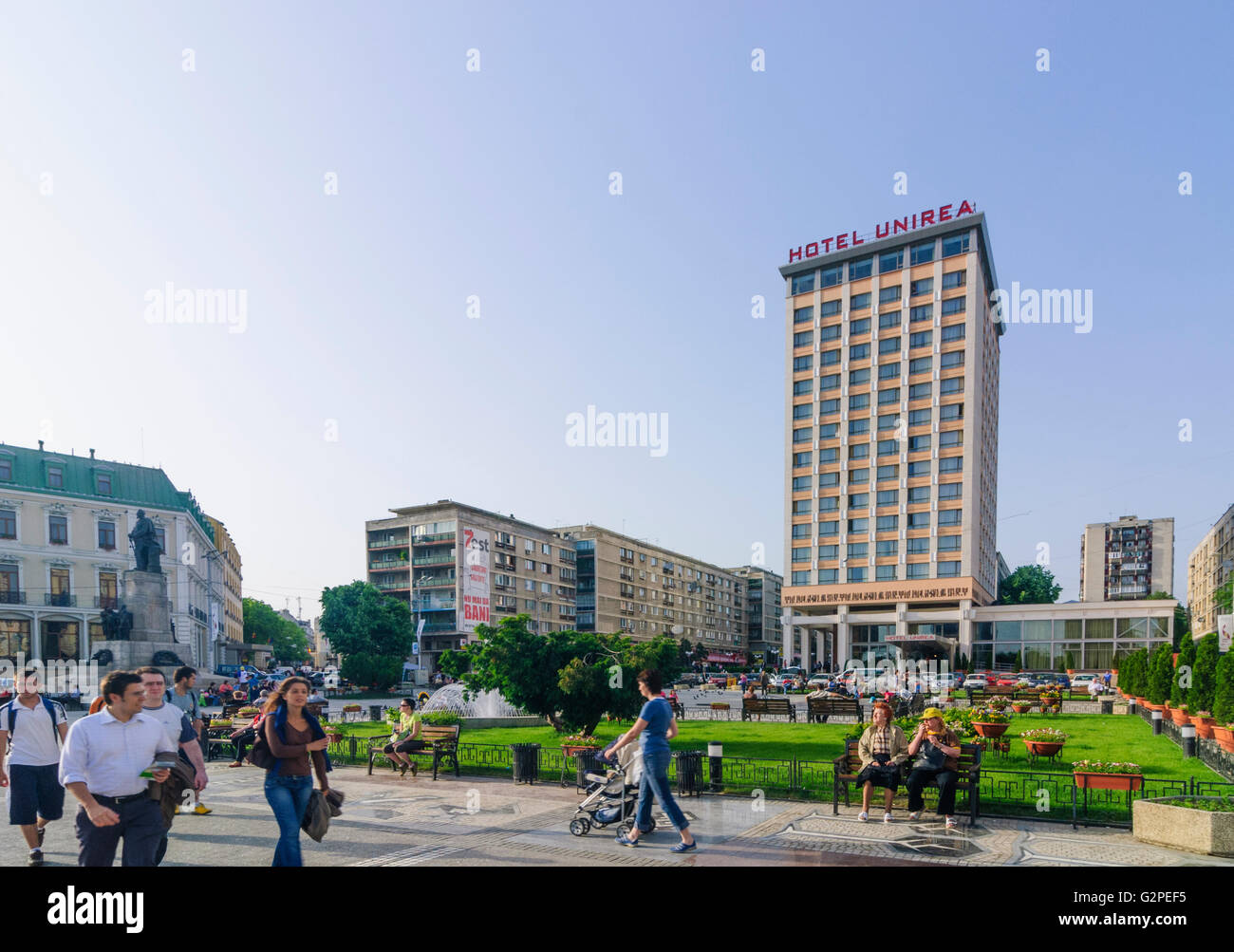Square piata unirii sic with hotel unirea hires stock photography and