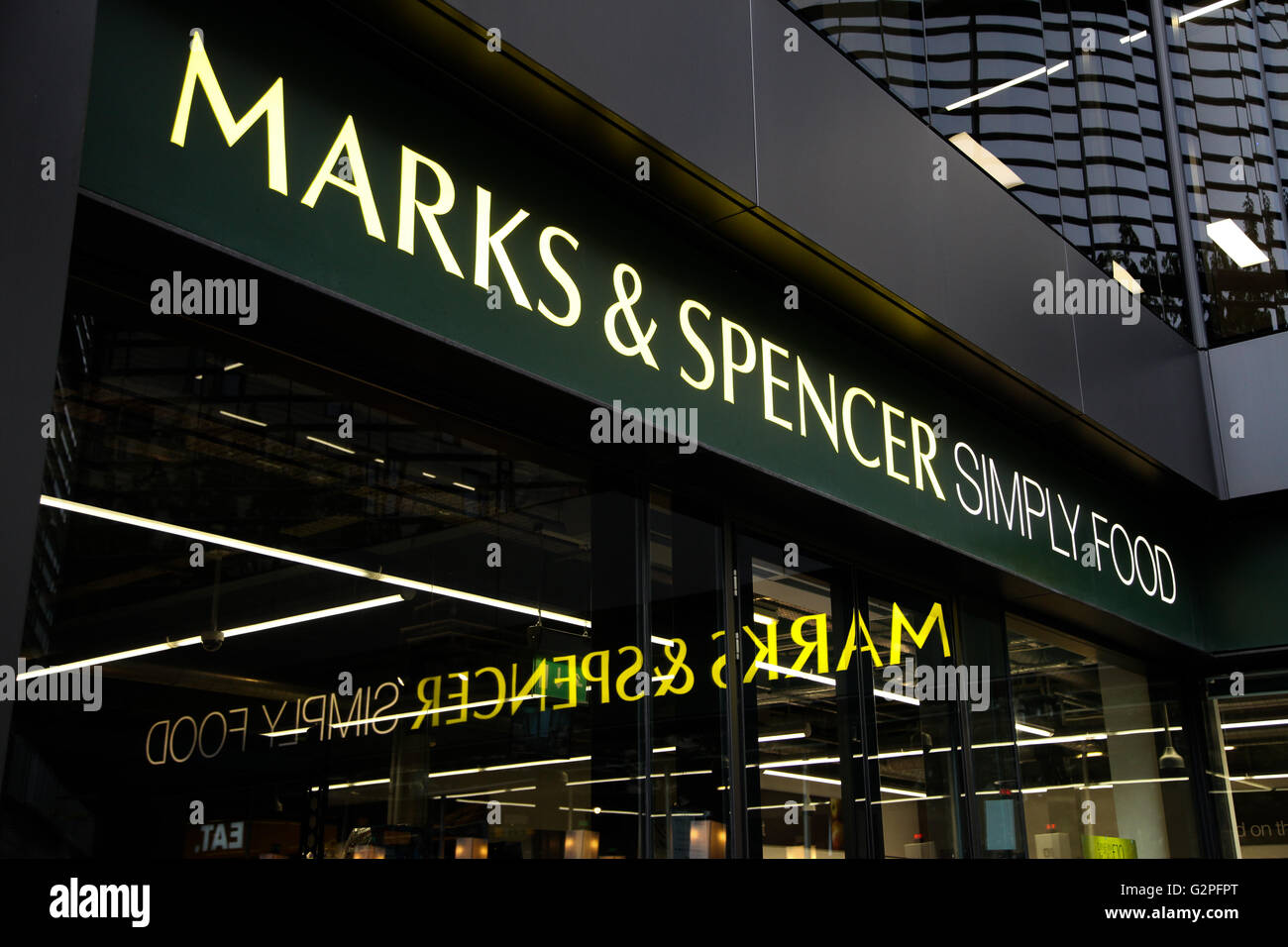 Marks & Spencer Simply Food in More London, Riverside, London, UK 1 June 2016. Marks & Spencer is to switch off background music in stores in response to feedback from customers and staff. Credit:  Dinendra Haria/Alamy Live News Stock Photo