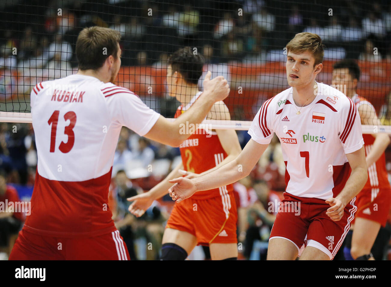 Tokyo Metropolitan Gymnasium, Tokyo, Japan. 1st June, 2016. Klos Karol (POL), JUNE 1, 2016 - Volleyball : Men's Volleyball World Final Qualification for the Rio de Janeiro Olympics 2016 match between China 2-3 Poland at Tokyo Metropolitan Gymnasium, Tokyo, Japan. © Yusuke Nakanishi/AFLO SPORT/Alamy Live News Stock Photo