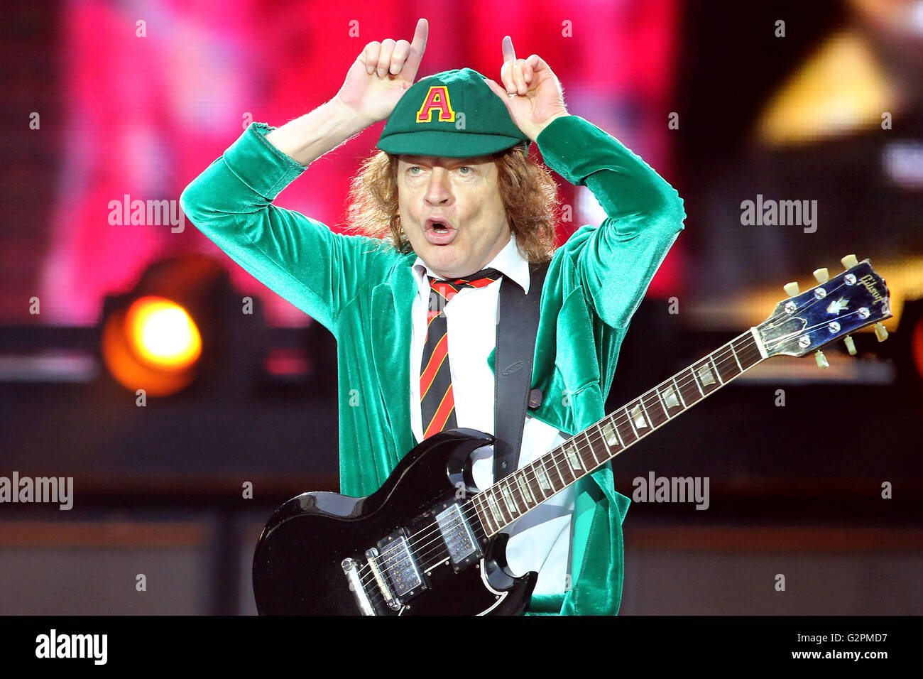 AC/DC's guitarist Angus Young performs songs of AC/DC's current album