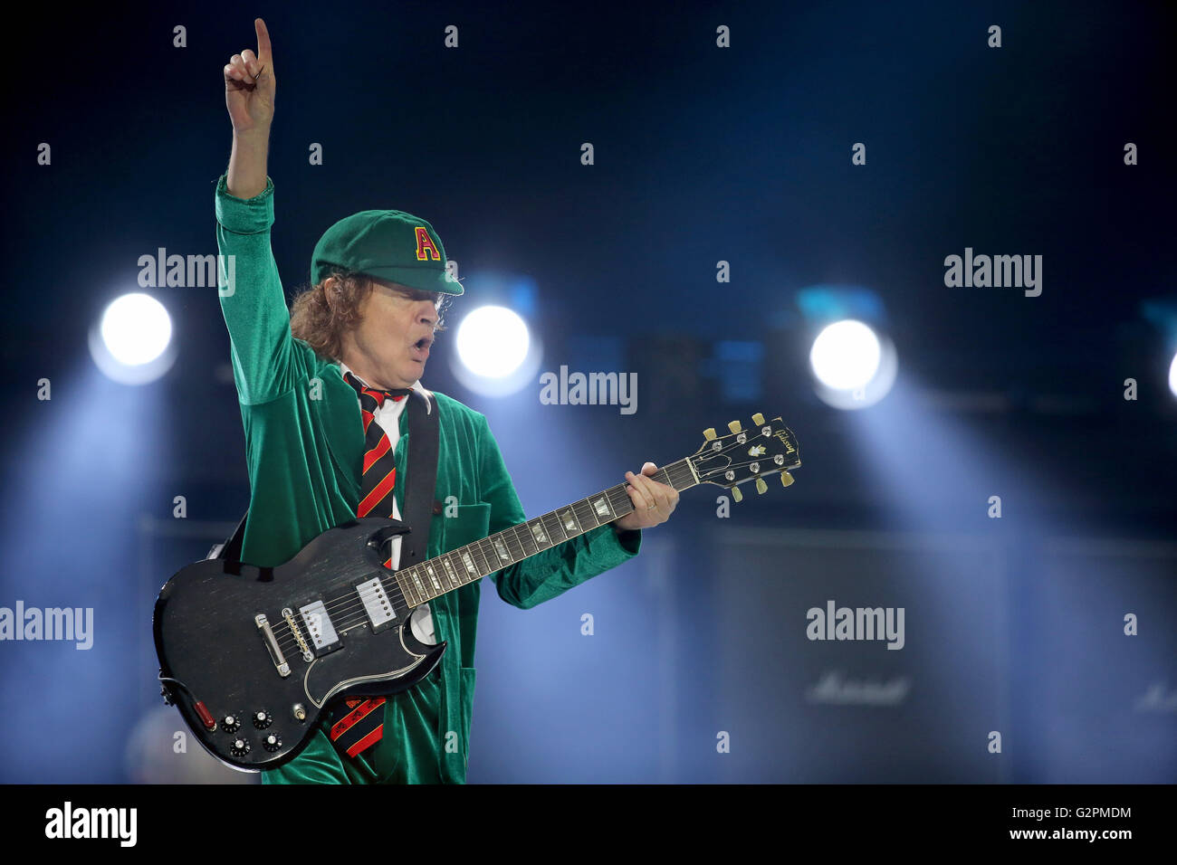AC/DC's guitarist Angus Young performs songs of AC/DC's current album