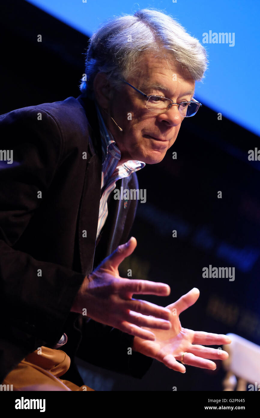 Hay Festival, Wales, UK - Thursday 2nd June 2016 -  Professor Henry Shue talks about his latest book Fighting Hurt - Rule and Exception in Torture and War. Stock Photo