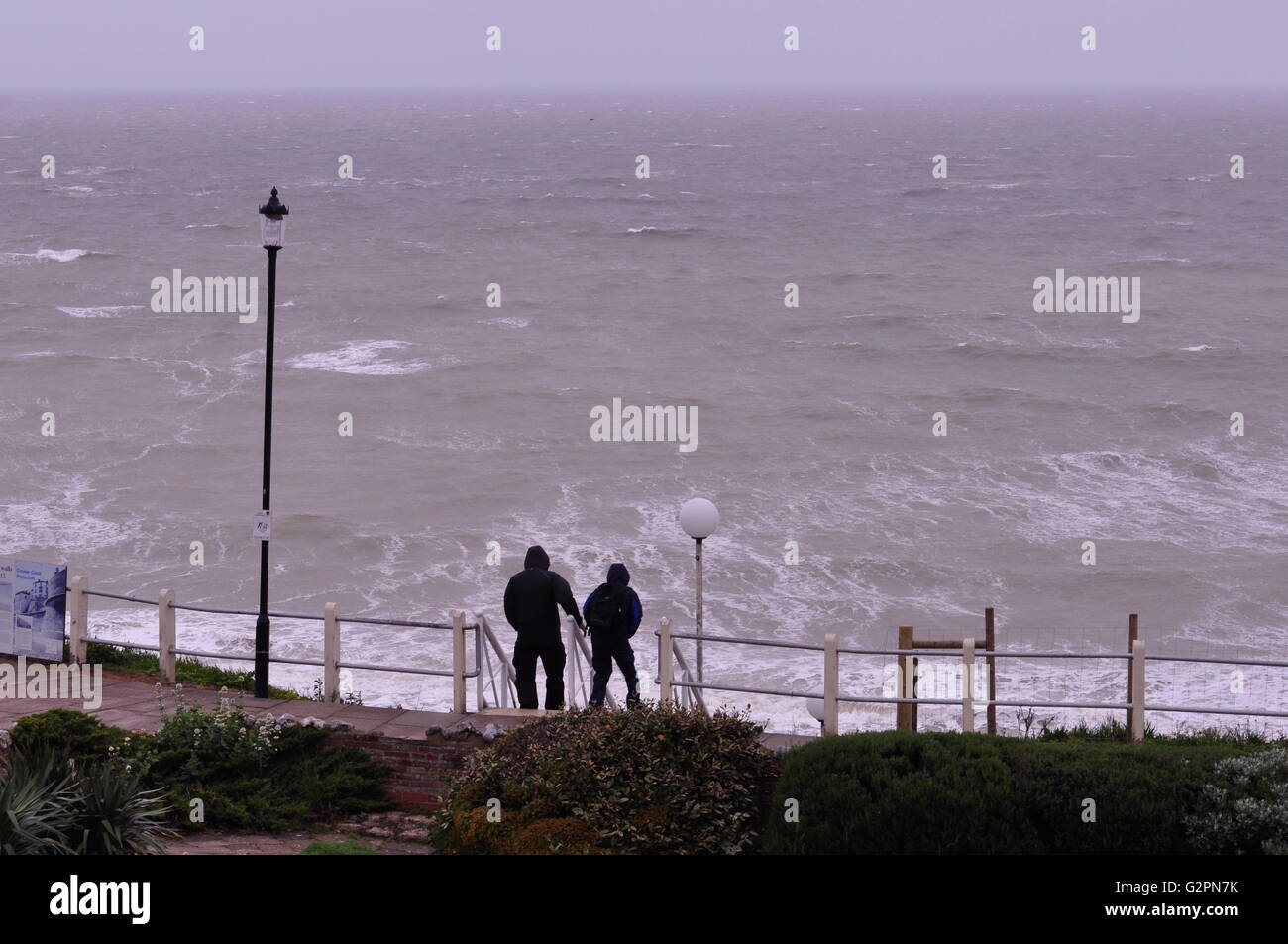 Cromer, Norfolk, UK. 02nd June, 2016. UK Weather. Gusting winds and gray skies make for a dull half term holiday. Credit:  John Worrall/Alamy Live News Stock Photo