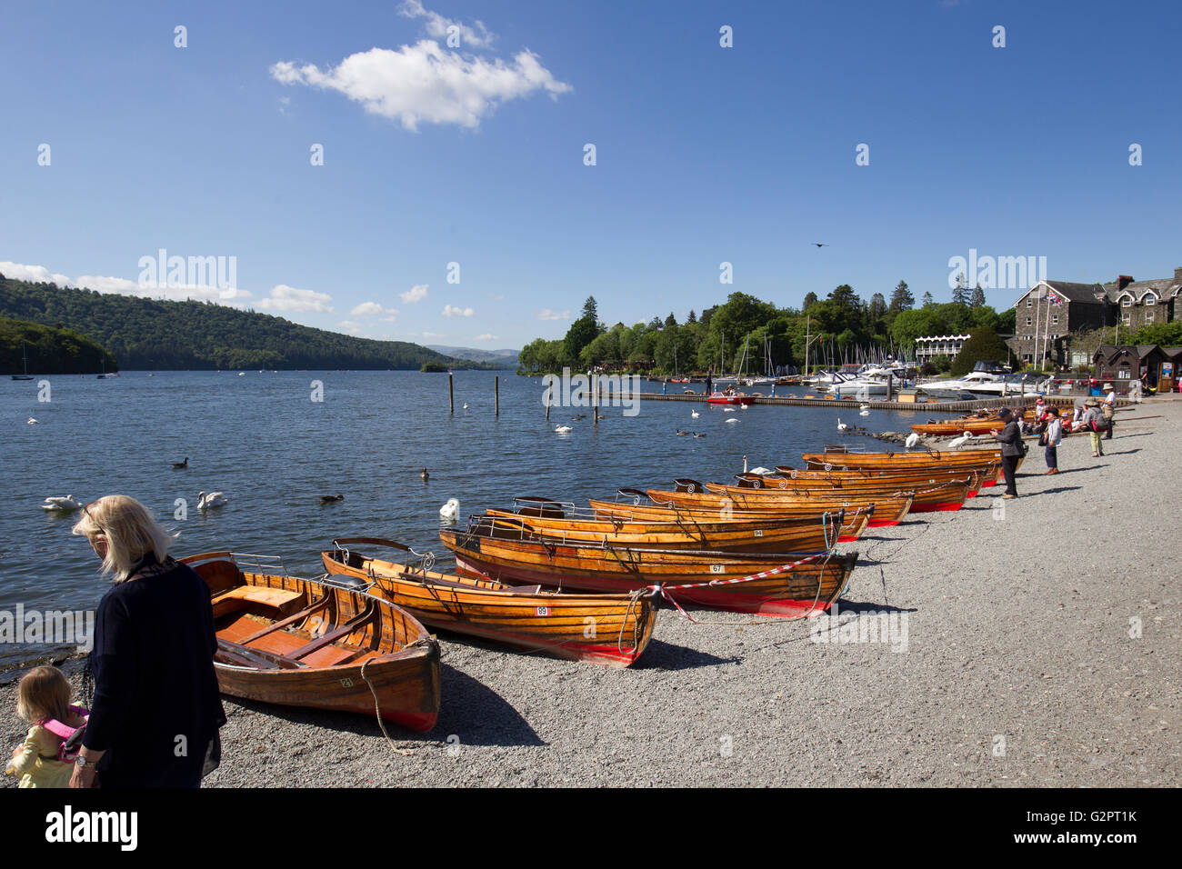 Lake Windermere 2nd June2016 UK Weather .Bowness on Windermere busy