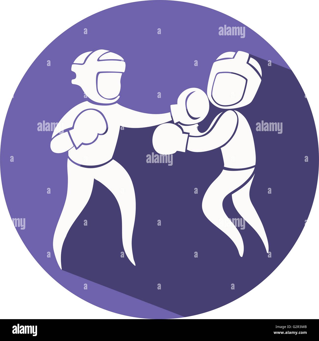 Sport icon design for boxing on round badge illustration Stock Vector ...
