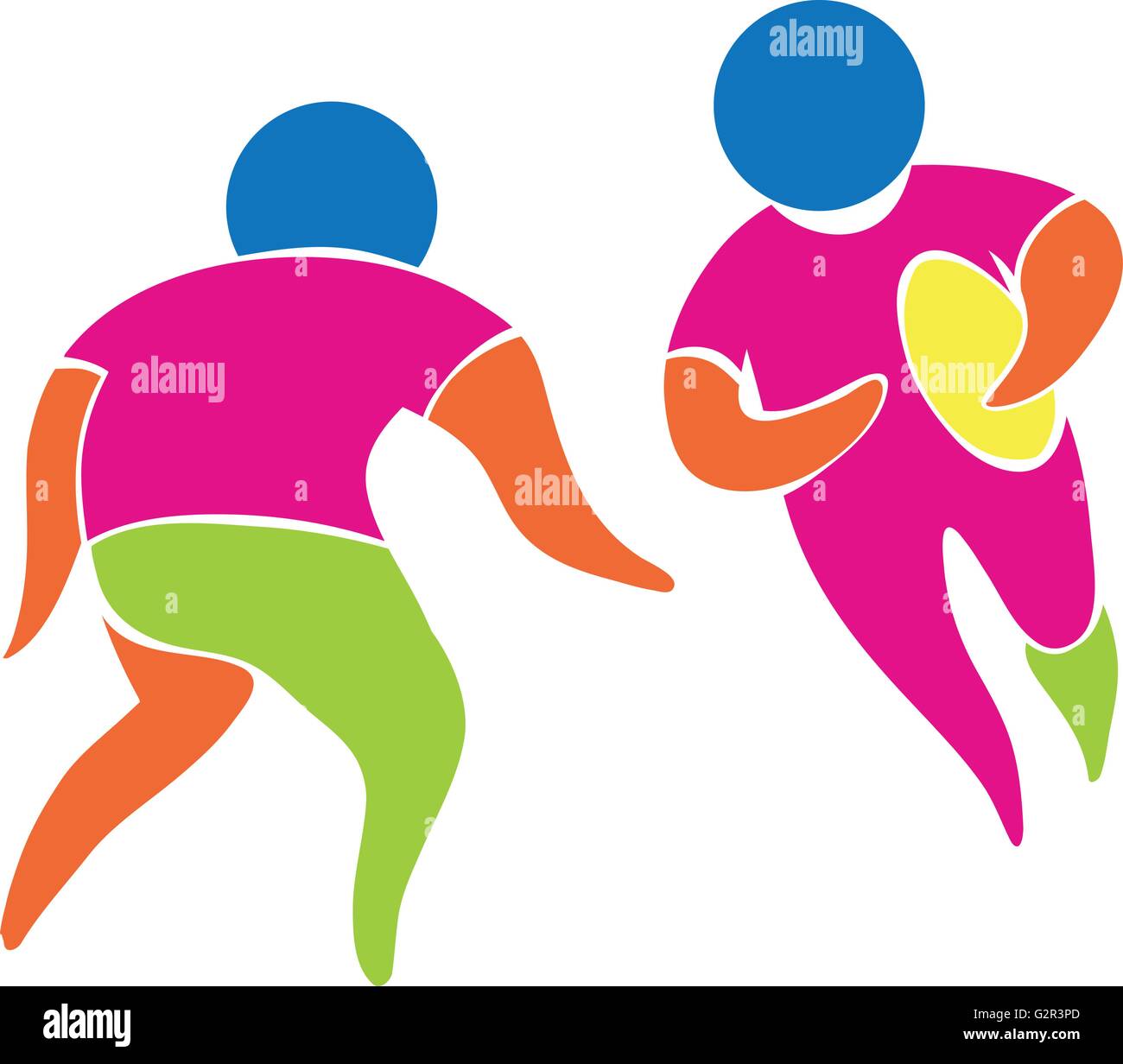 Sport icon with rugby players illustration Stock Vector Image & Art - Alamy