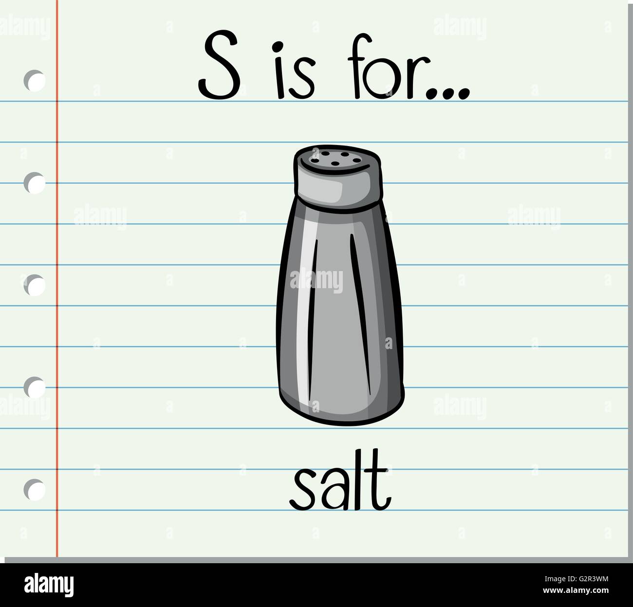 Flashcard letter S is for salt illustration Stock Vector