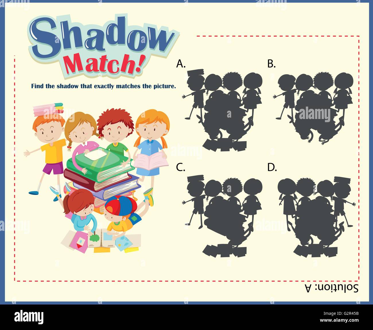 Game template with shadow matching children illustration Stock Vector ...