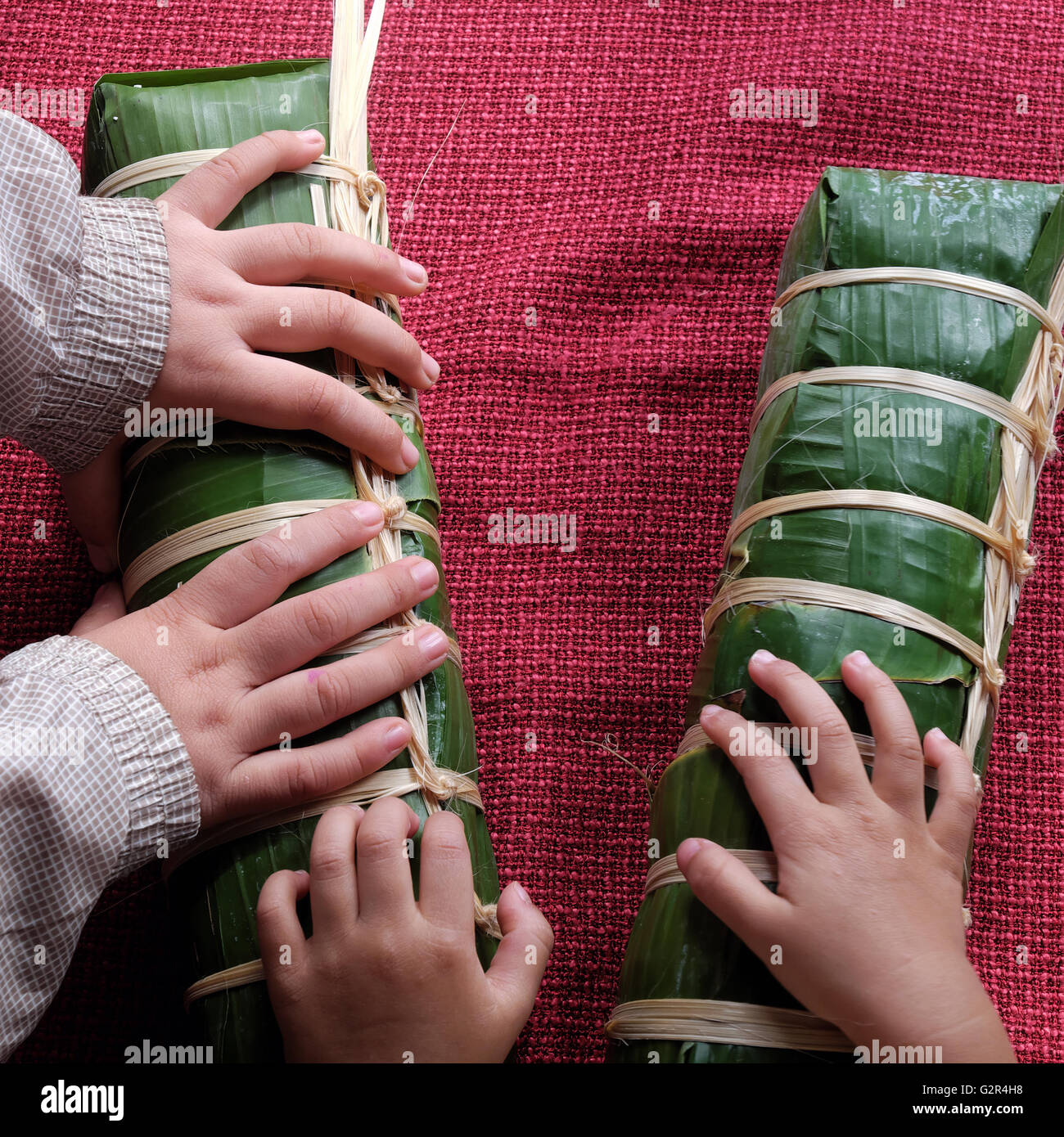 Vietnamese food, traditional food on tet holiday in spring, banh tet ...