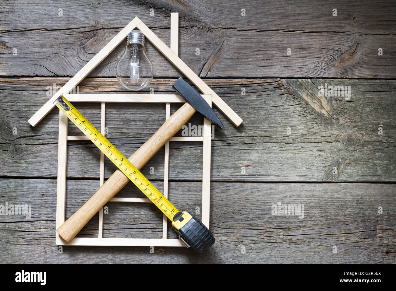 Home renovation construction tools background with tools Stock Photo