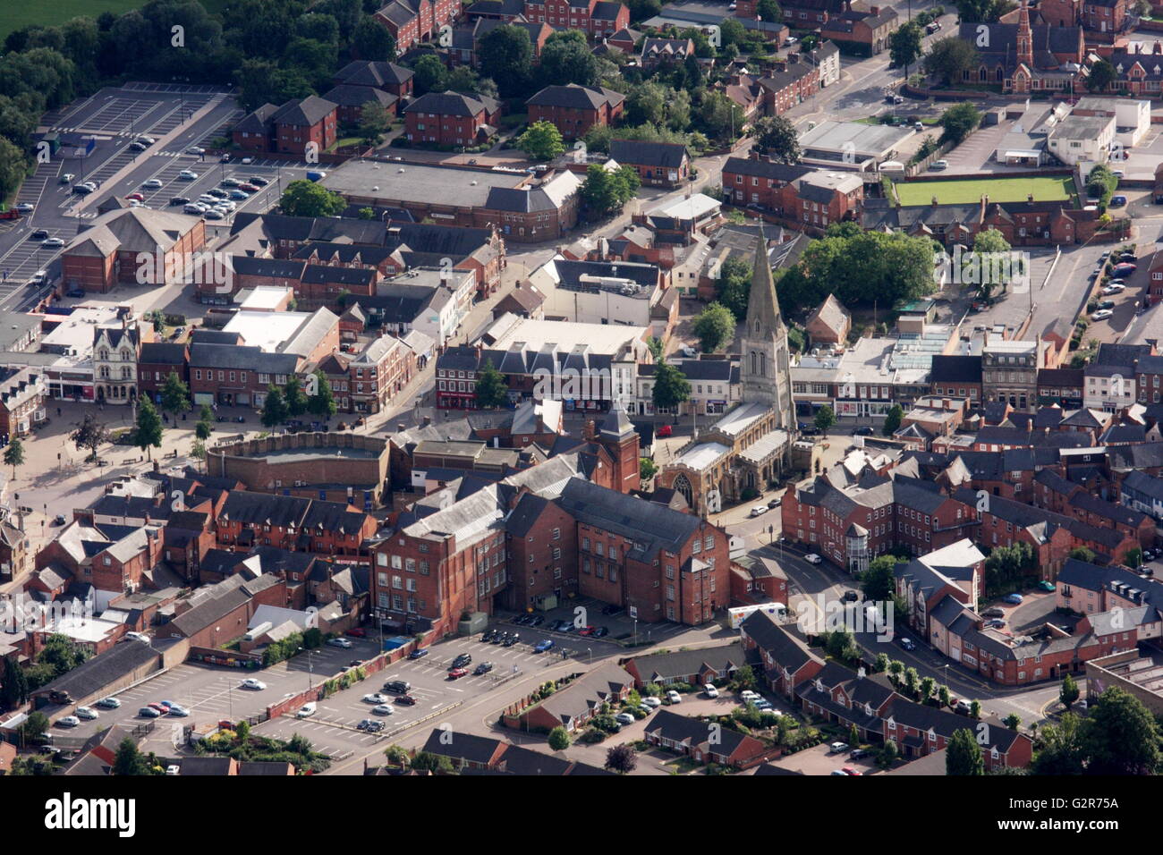 Aerial View of Market Harborough Stock Photo