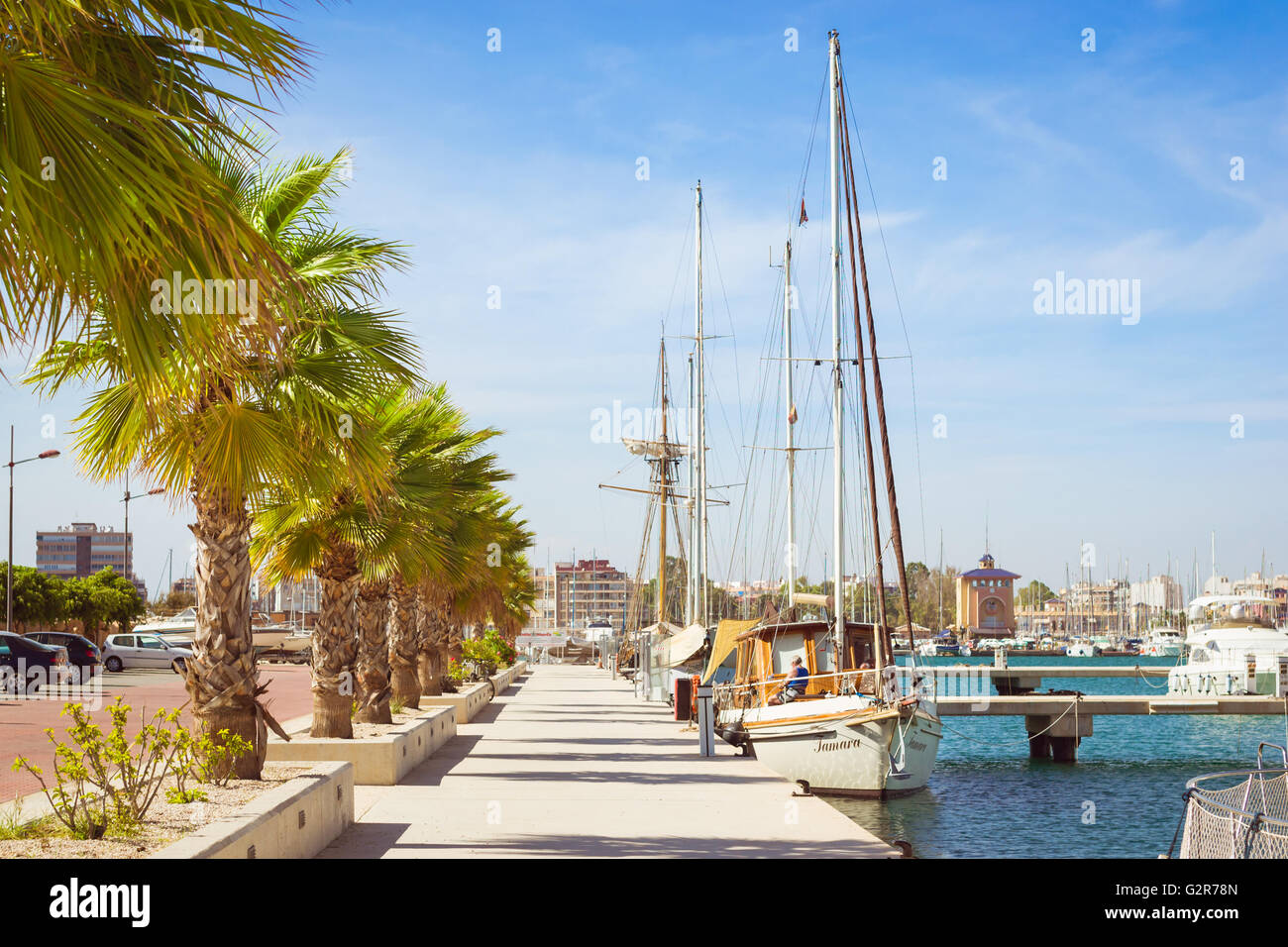 TORREVIEJA, SPAIN - SEPTEMBER 13, 2014: Puerto deportivo Marina Salinas.  Yachts and boats parked at dock in Marina of Torrevieja Stock Photo - Alamy