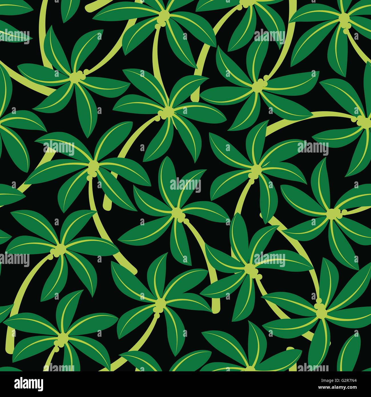 Curved tropical coconut palm tree seamless pattern Stock Vector Image