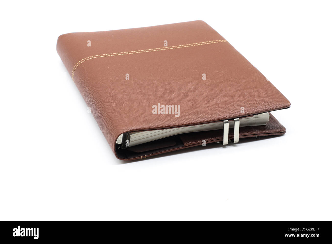 leather diary isolate on white background Stock Photo