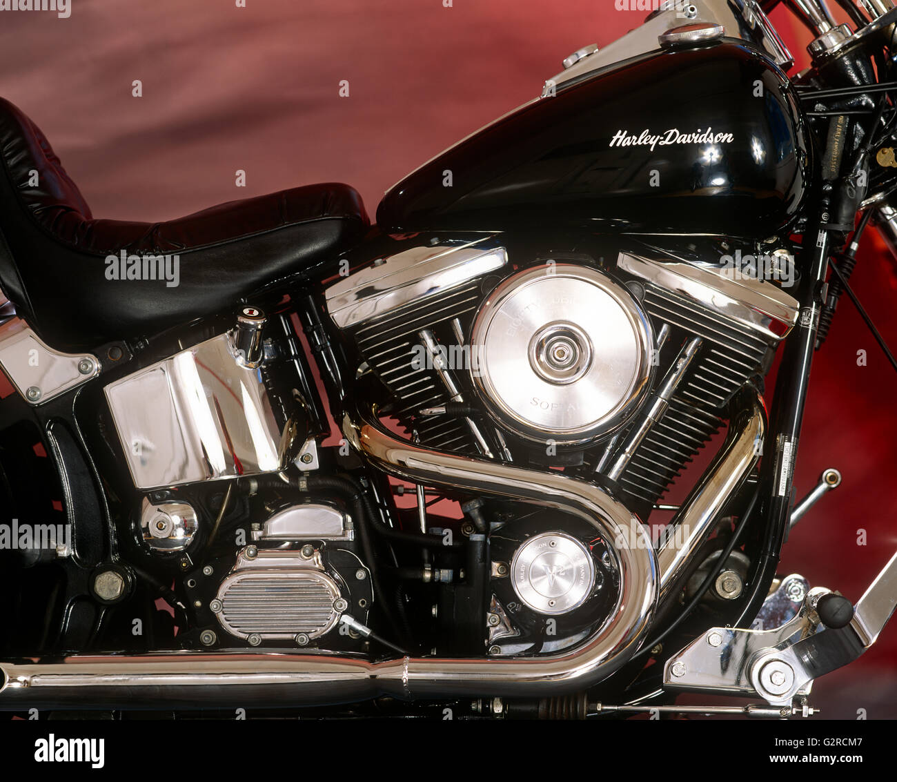 Harley Davidson in black Stock Photo