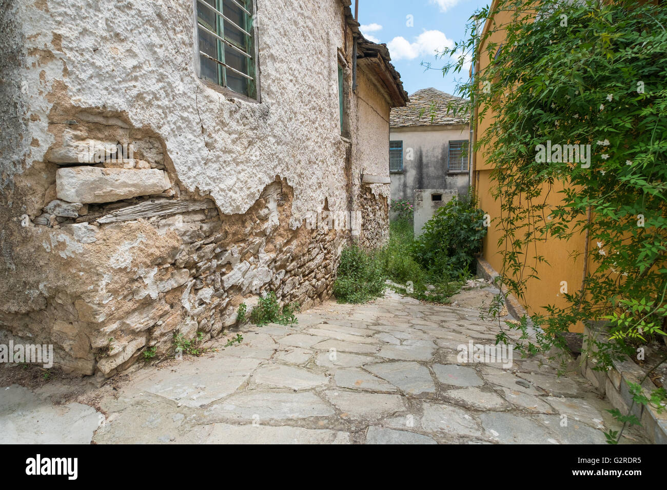 Alleyway in an old Greek town. Stock Photo