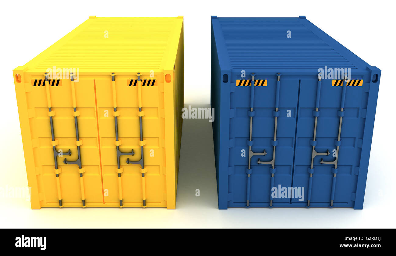 Illustration of Cargo containers isolated on white Stock Photo - Alamy