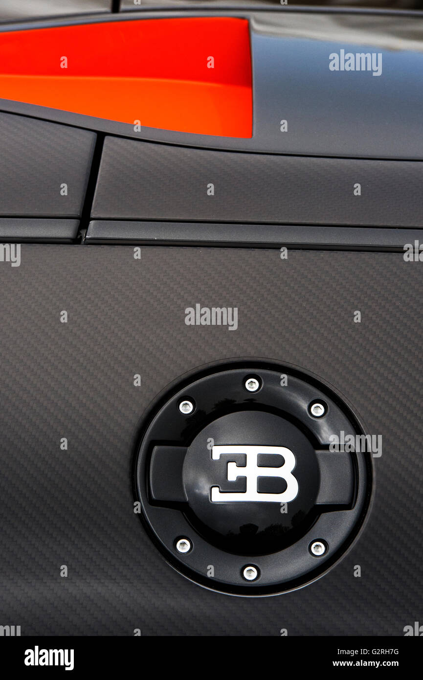 Bugatti Veyron EB Sports Car Detail Stock Photo