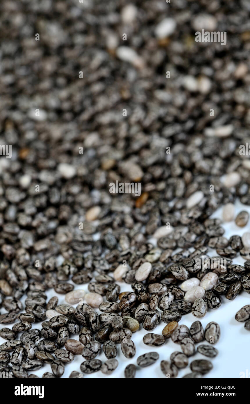 Chia seeds on background closeup Stock Photo