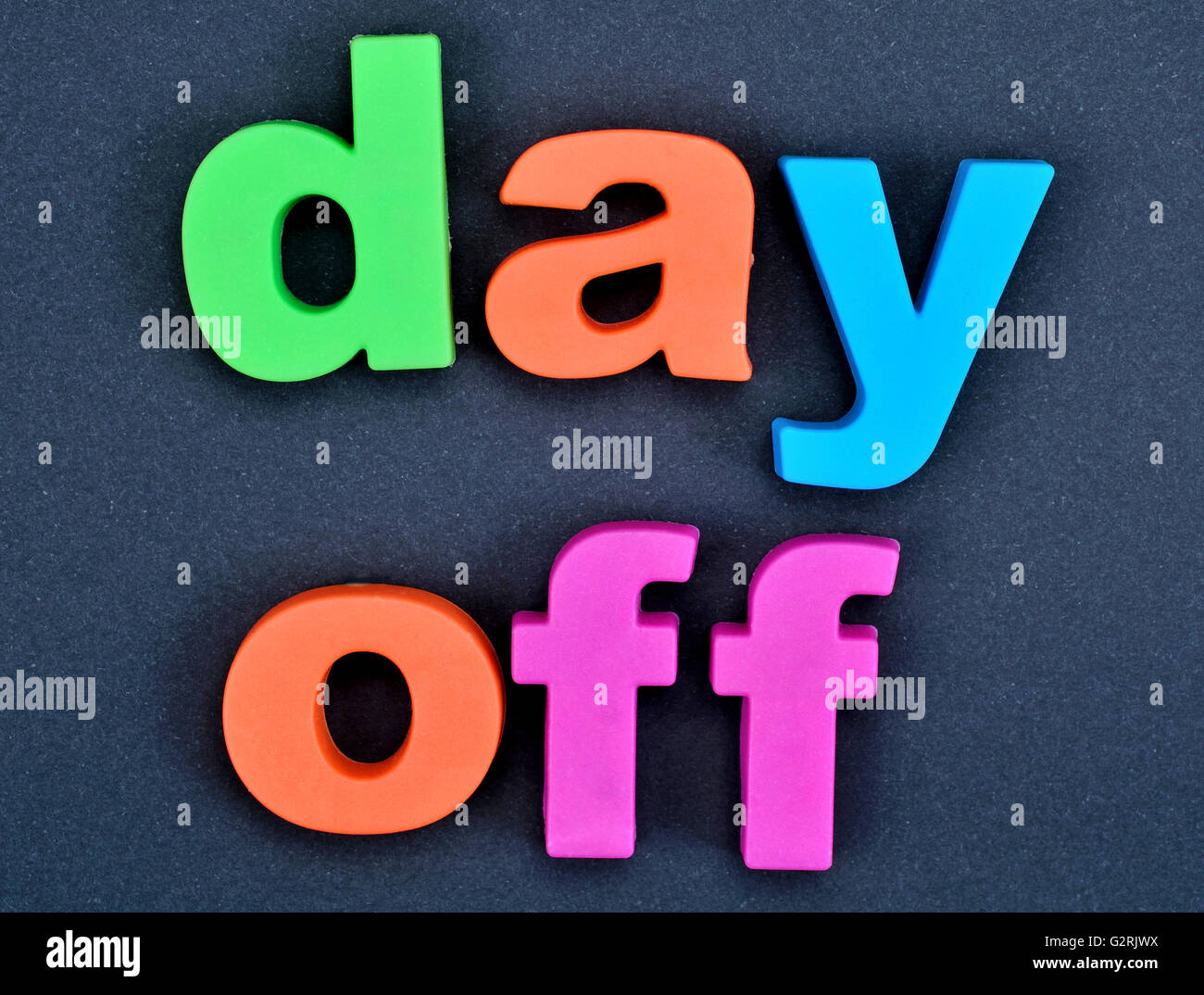 The words Day off on black background Stock Photo