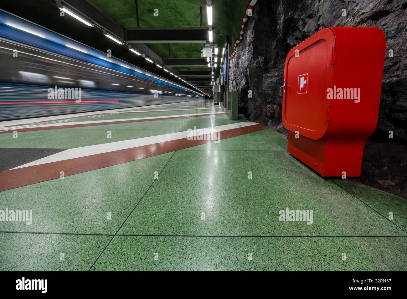 Platform at Stockholm Metro Stock Photo