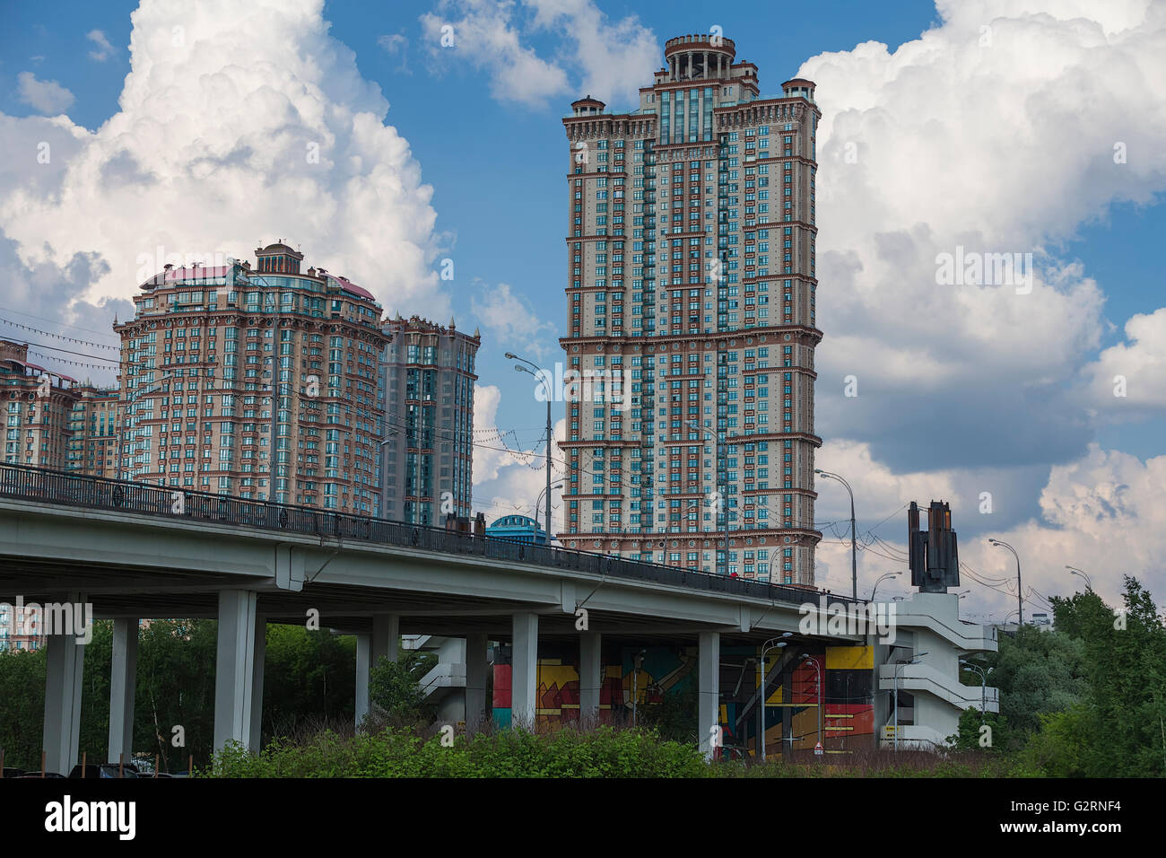 Residential complex in Moscow City, Moscow, Russia Stock Photo