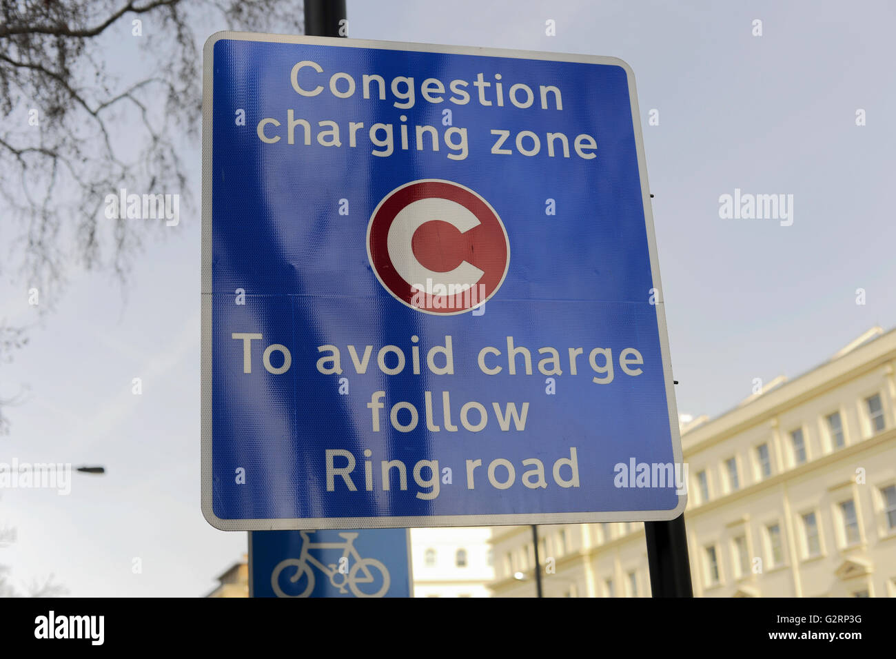 Congestion charge sign blue hires stock photography and images Alamy