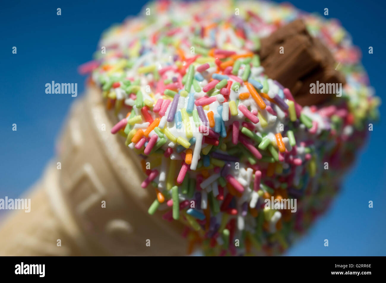 99 Ice cream cone with sprinkles Stock Photo