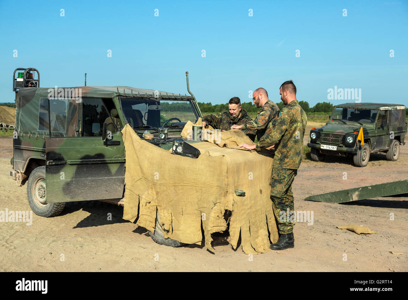 Gardelegen, Germany, military training Altmark in the Colbitz-Letzlingen Heath Stock Photo