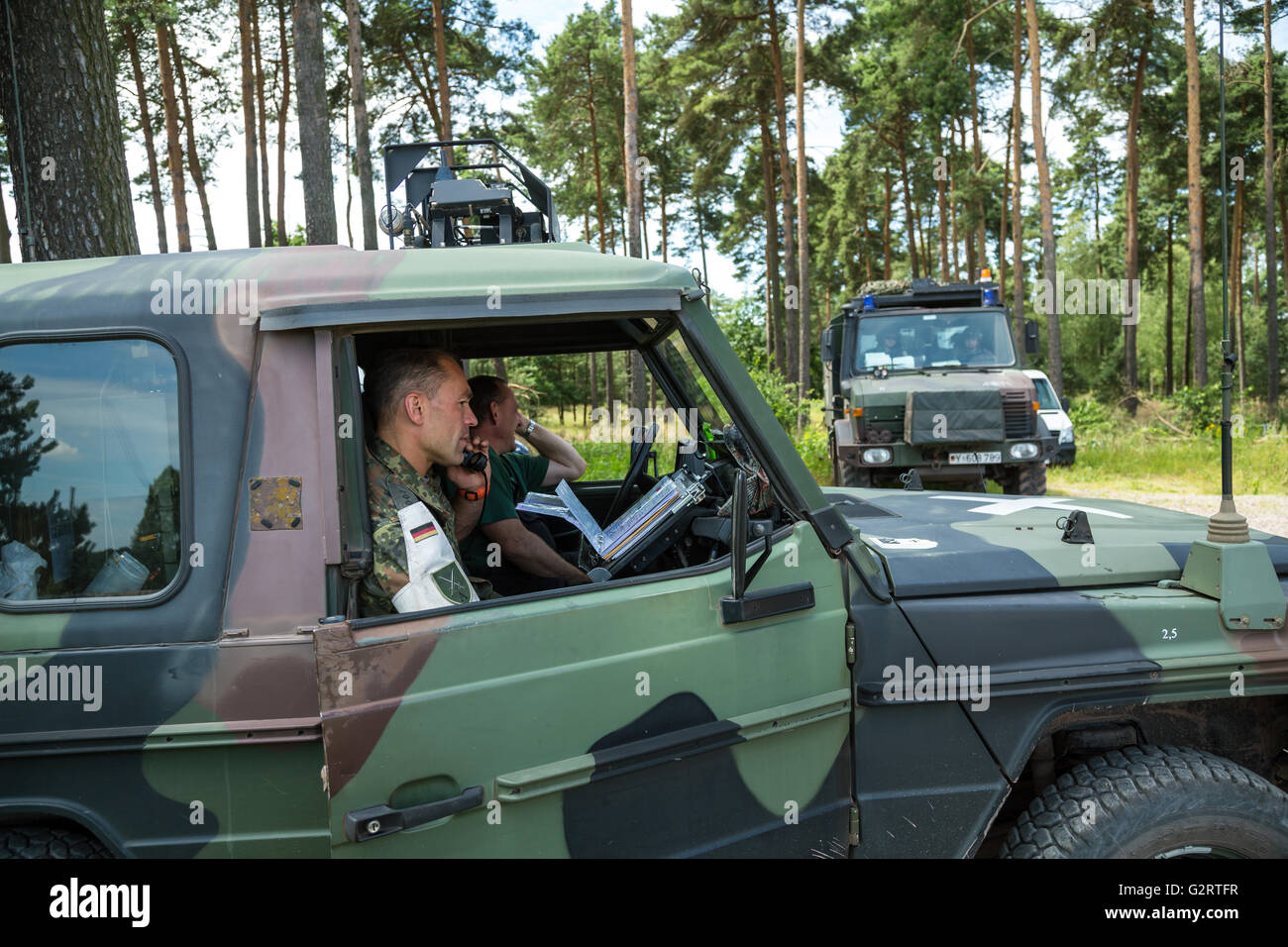 Hillersleben, Germany, mobile medical vehicle Bundeswehr Stock Photo