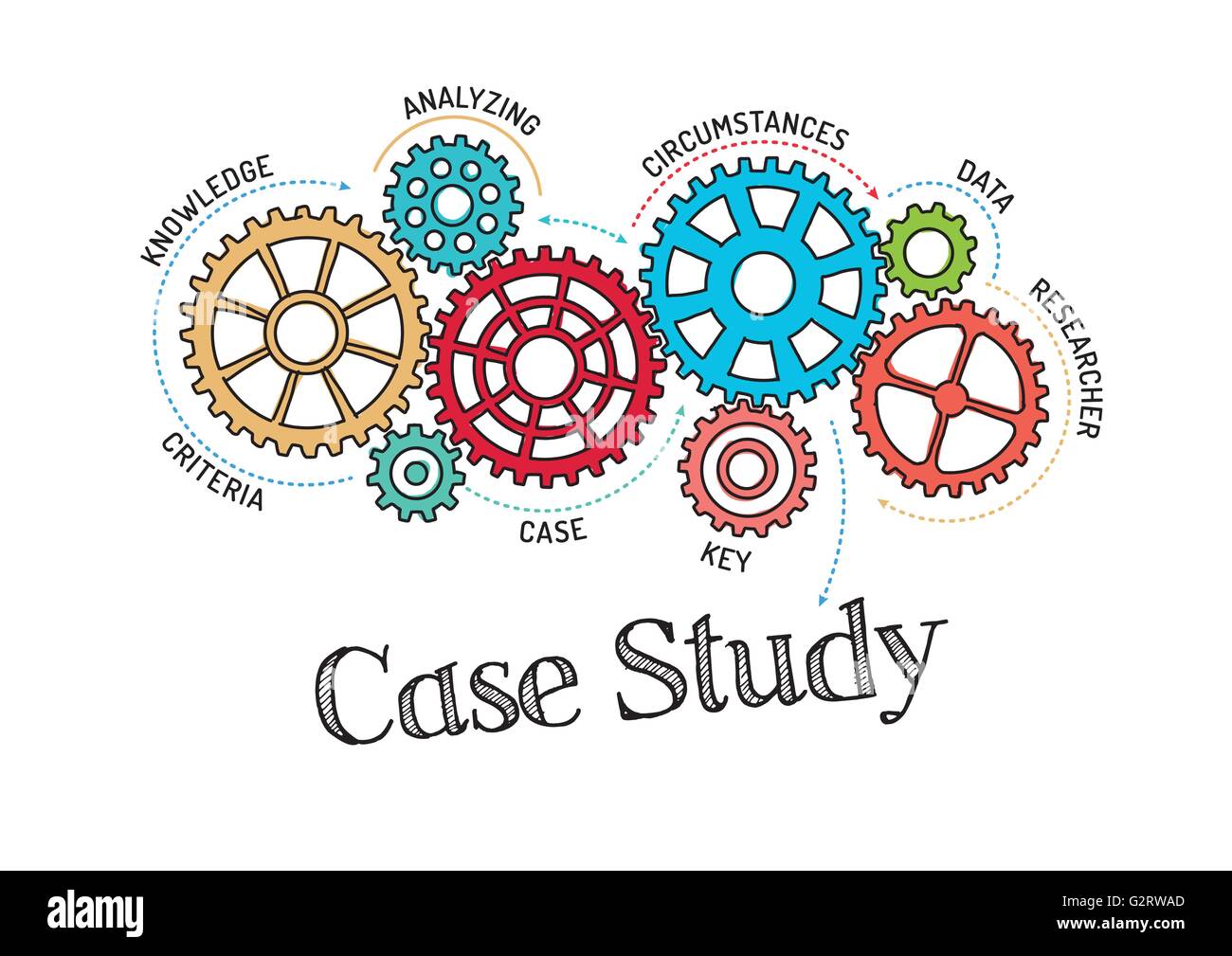 Gears and Case Study Mechanism Stock Vector