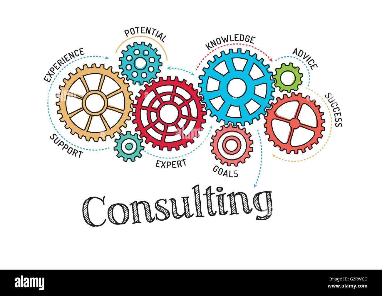 Gears and Consulting Mechanism Stock Vector